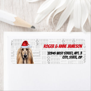 Christmas Afghan Hound Dog Lover Holiday Address Return Address Label
