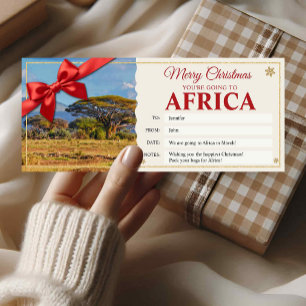 Christmas Africa Surprise Trip Gift Ticket Card