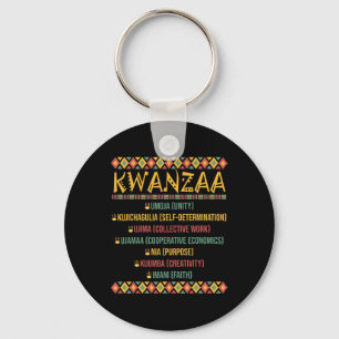 Christmas African American Happy Kwanzaa 7 Seven P Key Ring