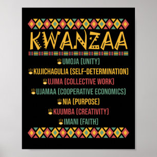Christmas African American Happy Kwanzaa 7 Seven P Poster