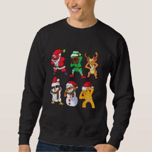 Christmas African American Santa and Friends Gridd Sweatshirt