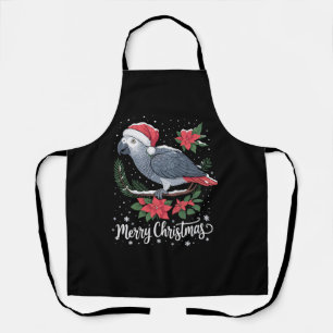 Christmas African Grey Parrot Apron