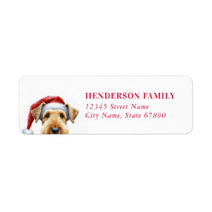 Christmas Airdale Terrier Return Address Label