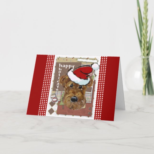 CHRISTMAS AIREDALE HOLIDAY CARD (Front)
