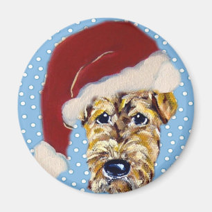 Christmas Airedale Magnet