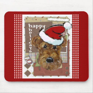 CHRISTMAS AIREDALE MOUSE PAD