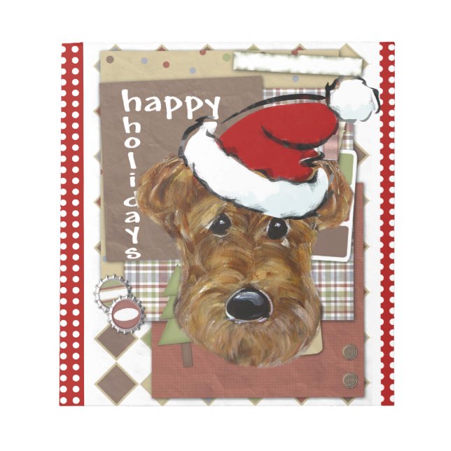 CHRISTMAS AIREDALE NOTEPAD (Front)