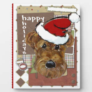 CHRISTMAS AIREDALE PLAQUE