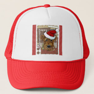 CHRISTMAS AIREDALE TRUCKER HAT