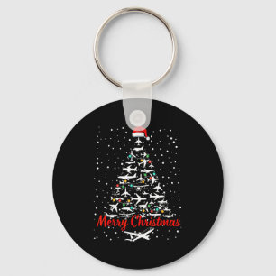 Christmas Airplanes Tree Lots Merry Christmas Men  Key Ring