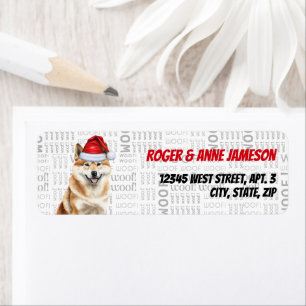 Christmas Akita Dog Holiday Address Return Address Label