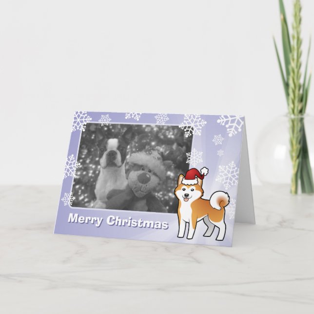 Christmas Akita Inu / Shiba Inu Holiday Card (Front)