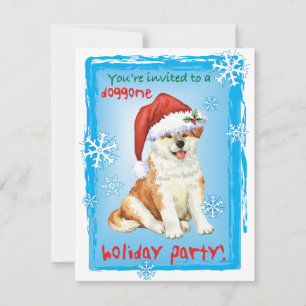 Christmas Akita Invitation
