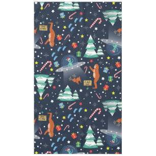 christmas alien abduction bigfoot yeti sasquatch tablecloth