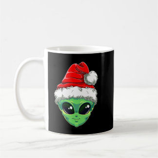 Christmas Alien Santa Costume Funny UFO Santa Hat  Coffee Mug