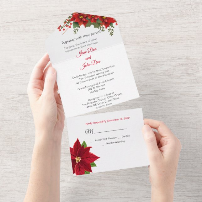 Christmas All in One Wedding Invite (Tearaway)