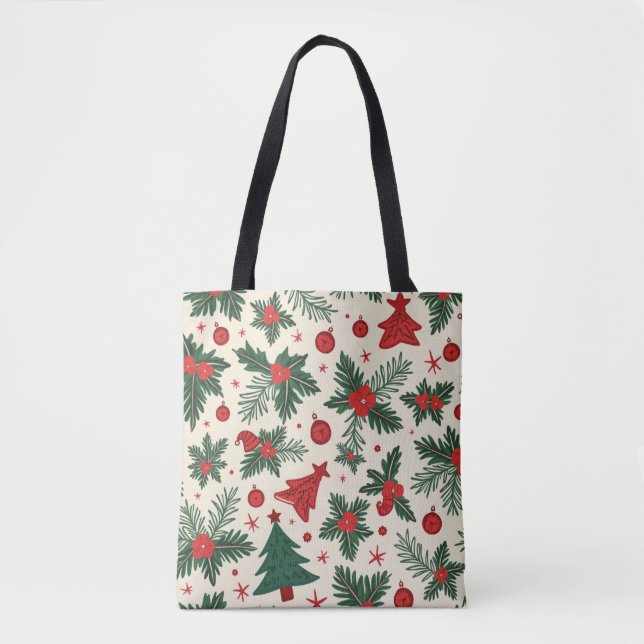 Christmas All-Over-Print Tote Bag, Medium (Front)