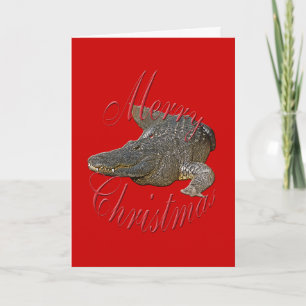 Christmas Alligator Greeting Card