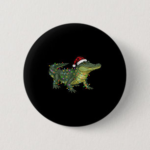 Christmas Alligator Holiday Reptile Funny Festive 6 Cm Round Badge