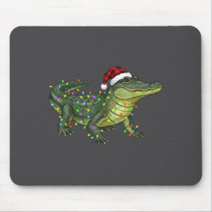 Christmas Alligator Holiday Reptile Funny Festive Mouse Pad