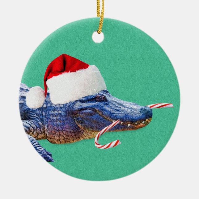 Christmas Alligator Ornament (Front)