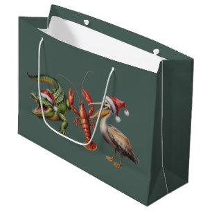 Christmas Alligator Pelican Crawfish Goose Animal Large Gift Bag