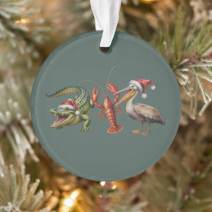 Christmas Alligator Pelican Crawfish Goose Animal Ornament