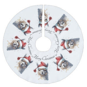 Christmas Alpaca, customisable Brushed Polyester Tree Skirt