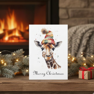 Christmas Alpaca, customisable Holiday Card