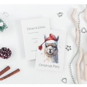 Christmas Alpaca, customisable Invitation