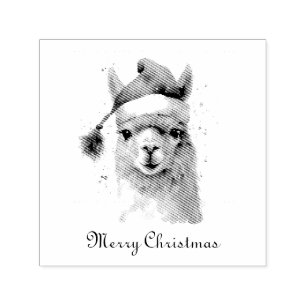 Christmas Alpaca, customisable Self-inking Stamp