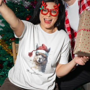 Christmas Alpaca, customisable T-Shirt