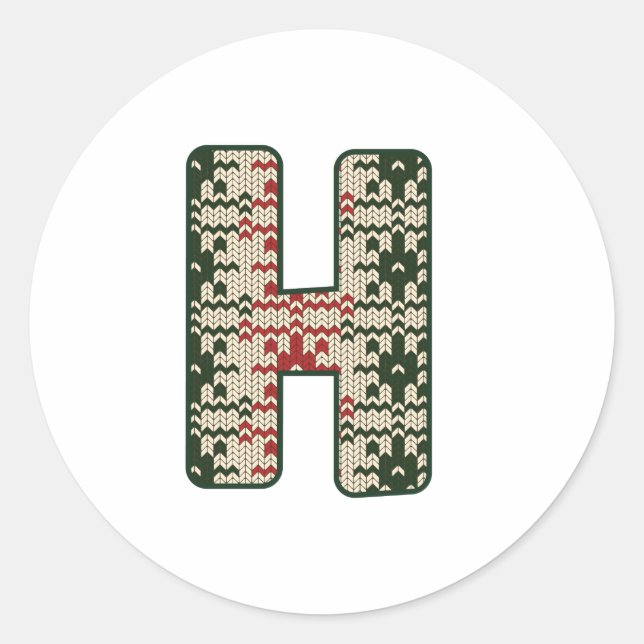 Christmas Alphabet  (8) Classic Round Sticker (Front)