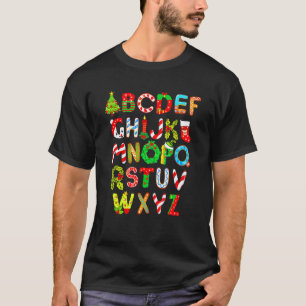 Christmas Alphabet ABCs Elemeno For Teacher Studen T-Shirt