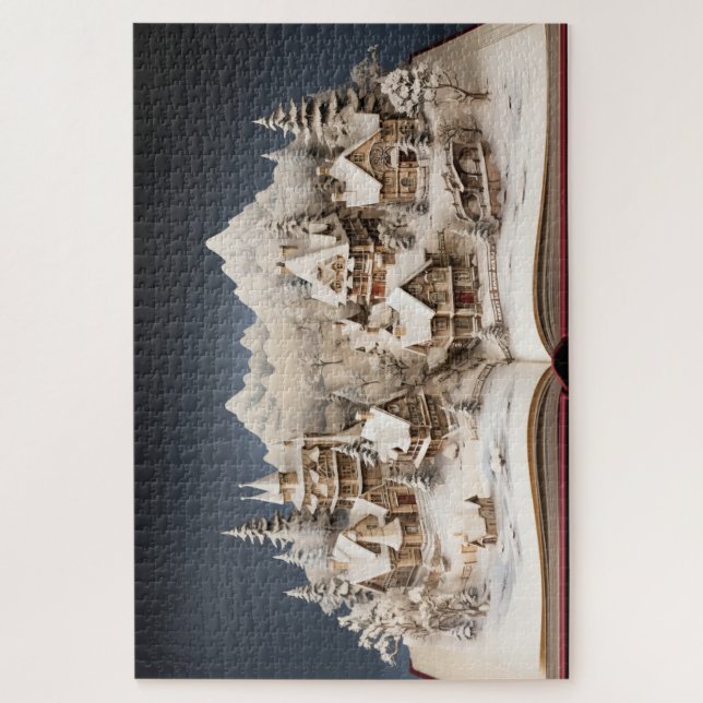 Christmas Alpine Storybook Village Jigsaw Puzzle (Vertical)