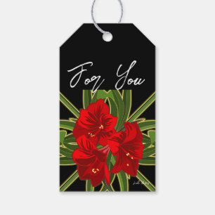 Christmas Amaryllis Garden Vibrant Gift Tags