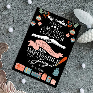 Christmas Amazing Teacher Thank You card