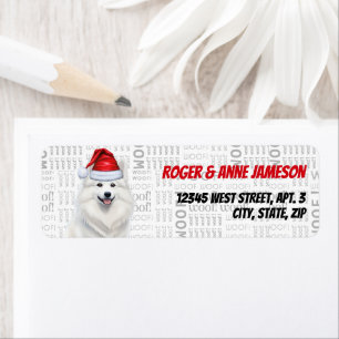 Christmas American Eskimo Dog Holiday Address Return Address Label