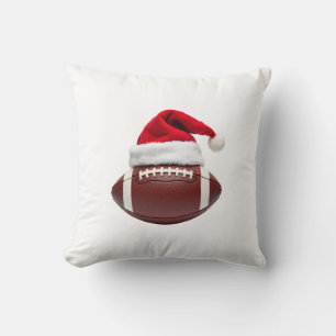 Christmas American Football Ball Santa Hat (1) Cushion