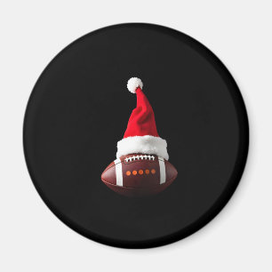 Christmas American Football Ball Santa Hat (1) Magnet
