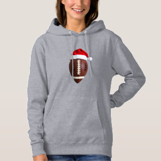 Christmas American Football Ball Santa Hat (2) Hoodie