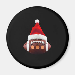 Christmas American Football Ball Santa Hat (2) Magnet
