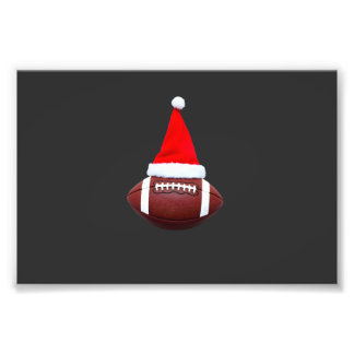 Christmas American Football Ball Santa Hat (2) Photo Print