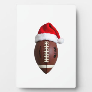 Christmas American Football Ball Santa Hat (2) Plaque