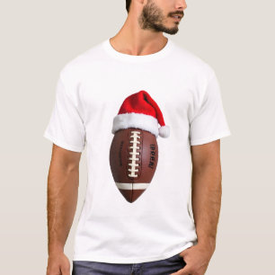 Christmas American Football Ball Santa Hat (2) T-Shirt