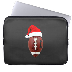 Christmas American Football Ball Santa Hat (3) Laptop Sleeve