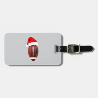 Christmas American Football Ball Santa Hat (3) Luggage Tag