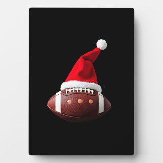 Christmas American Football Ball Santa Hat (3) Plaque