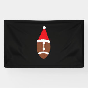 Christmas American Football Ball Santa Hat (4) Banner
