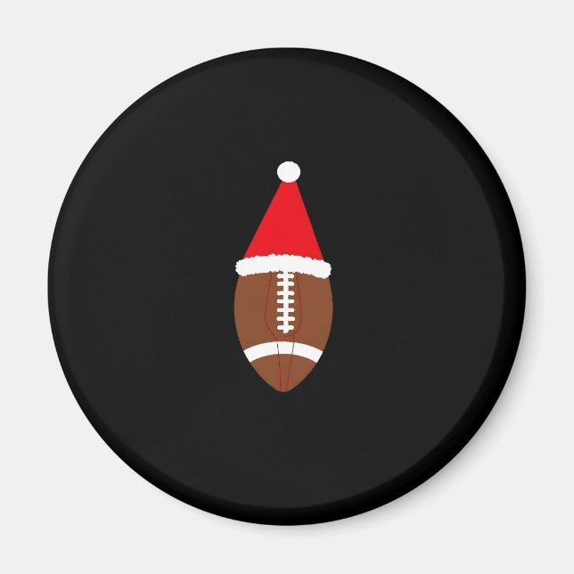 Christmas American Football Ball Santa Hat (4) Magnet (Front)